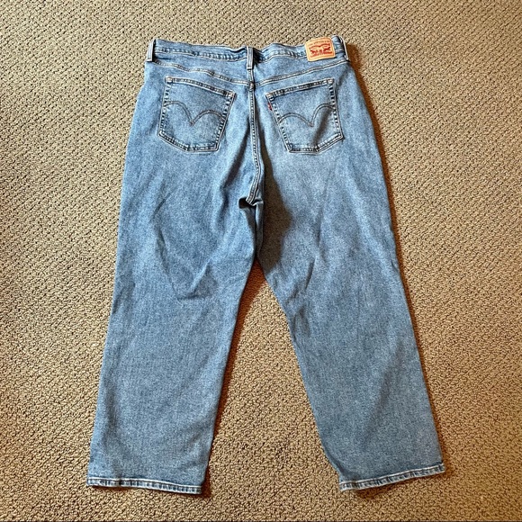 Levi’s Ribcage Straight High Rise Button Fly Ankle Denim Blue Jeans Women’s 20W - Picture 13 of 15